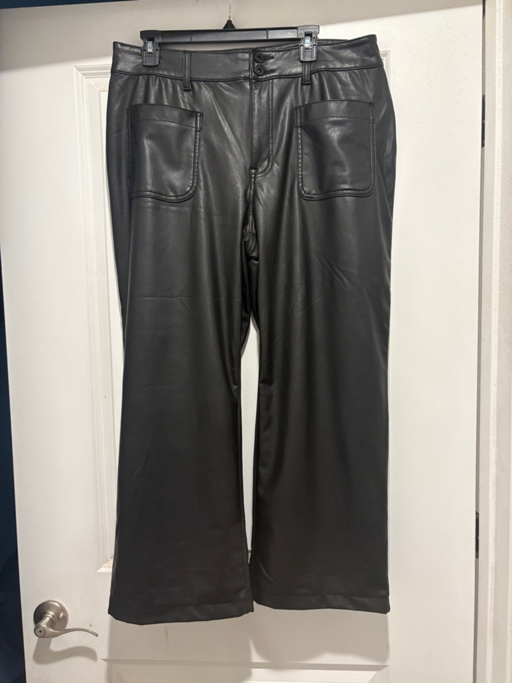 Maurices Black Faux Leather Wide Leg Pants